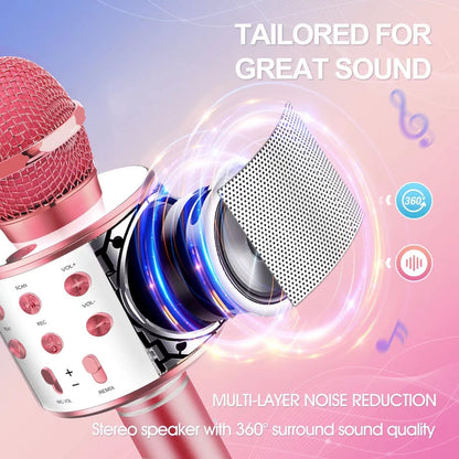 Karaoke Microphone for Kids, Toys for 3-12 Year Old Girls, Kids Microphone Girls Toys