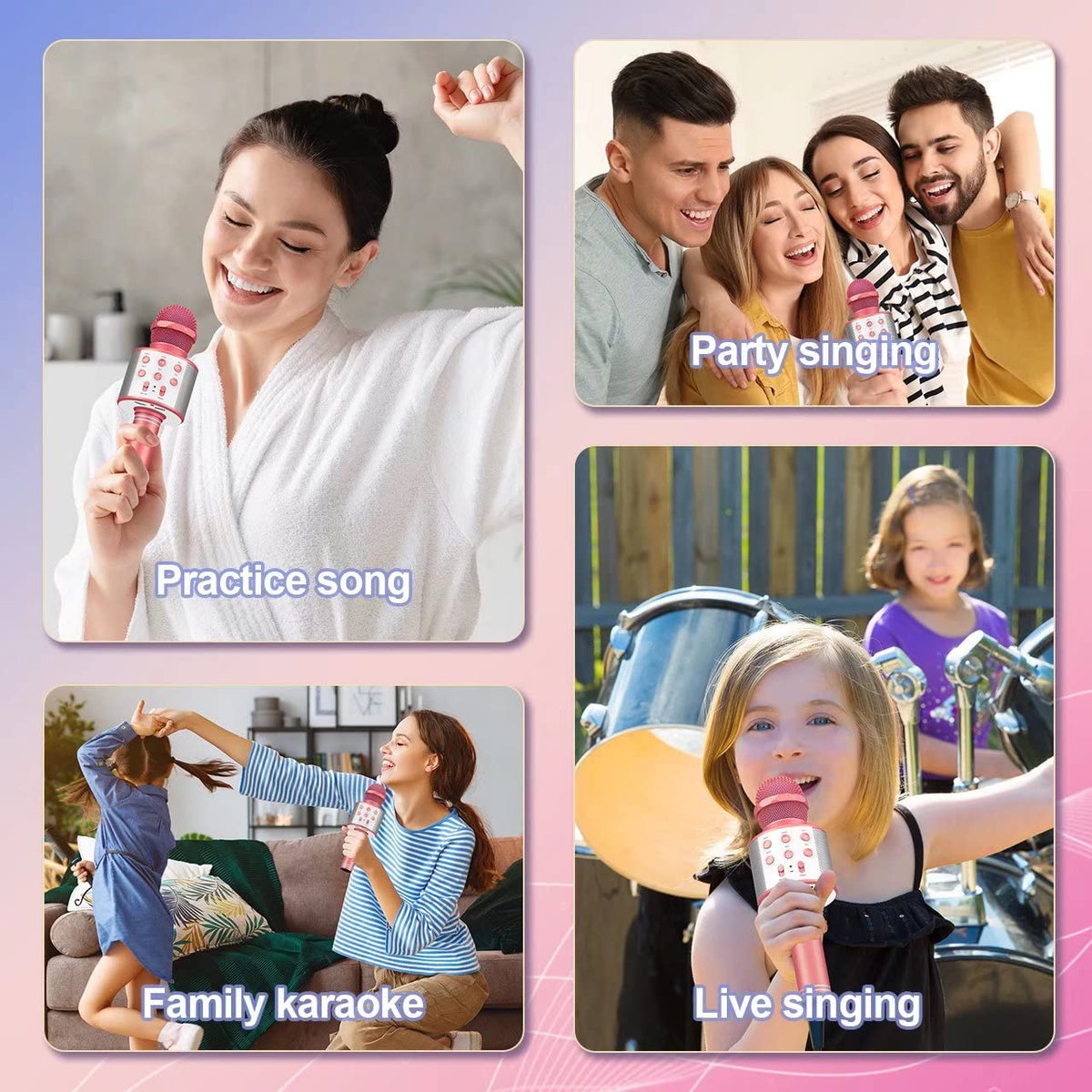 Karaoke Microphone for Kids, Toys for 3-12 Year Old Girls, Kids Microphone Girls Toys